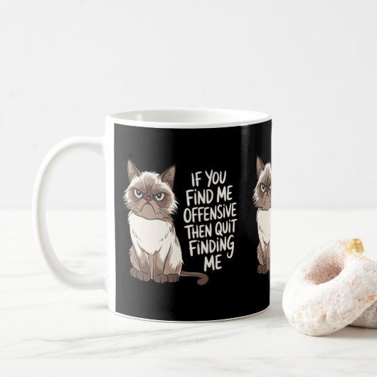 Funny Angry Grumpy für Katzen Besitzer Katzen Mama Kaffeetasse (Mit Donut)