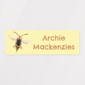 Funny angry Hornet Wespe Cartoon personalisiert Etiketten (Design 2)