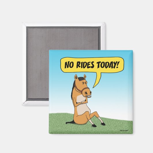 Funny Angry Horse Magnet (Vorderseite/Rückseite)