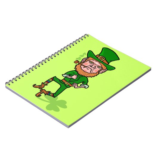 Funny Angry Lucky Irish Leprechaun Notizblock (Linke Seite)