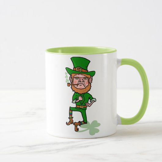 Funny Angry Lucky Irish Leprechaun Tasse (Rechts)