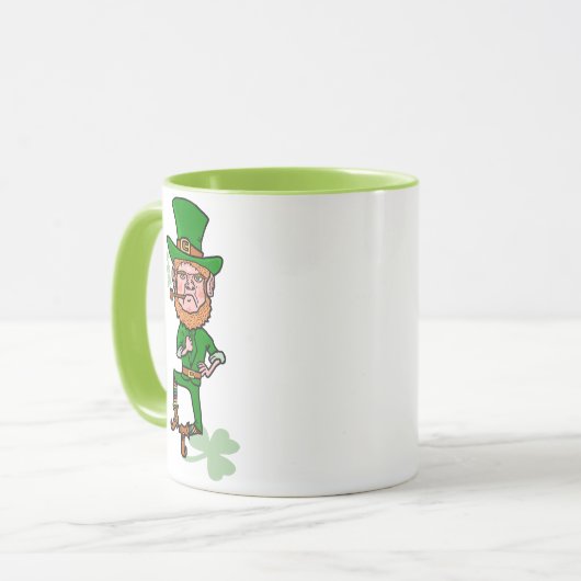 Funny Angry Lucky Irish Leprechaun Tasse (Vorderseite Links)