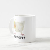 Funny Angry Lutino Cockatiel Fluff Off Pet Parrot Kaffeetasse (Vorderseite Links)