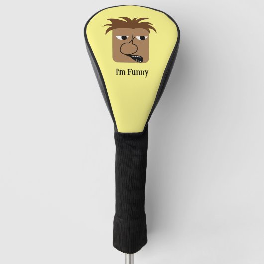 Funny Angry Man Face Funny Cartoon Golf Headcover (Vorderseite)