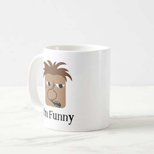 Funny Angry Man Face Funny Cartoon Kaffeetasse (Vorderseite Links)