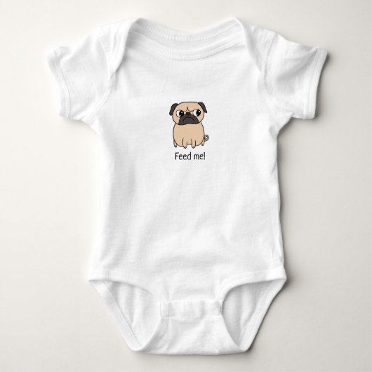 Funny Angry Mops - Füttre mir Baby Strampler (Vorderseite)