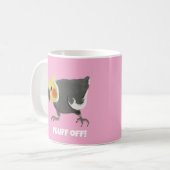 Funny Angry Normal Grey Cockatiel Fluff Off Kaffeetasse (Vorderseite Links)