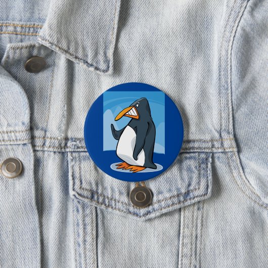 Funny Angry Pinguin Cartoon Cool Waving Button (Beispiel)