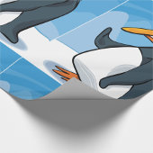 Funny Angry Pinguin Cartoon Cool Waving Geschenkpapier
