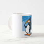 Funny Angry Pinguin Cartoon Cool Waving Kaffeetasse (Vorderseite Links)