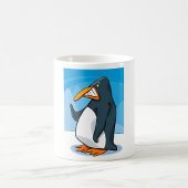 Funny Angry Pinguin Cartoon Cool Waving Kaffeetasse