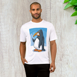 Funny Angry Pinguin Cartoon Cool Waving T-Shirt