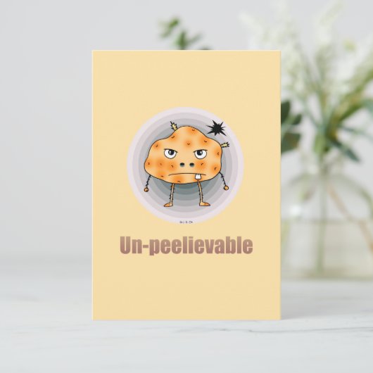 Funny Angry Potato – Un-peelievable Art Dankeskarte (Stehend Vorderseite)