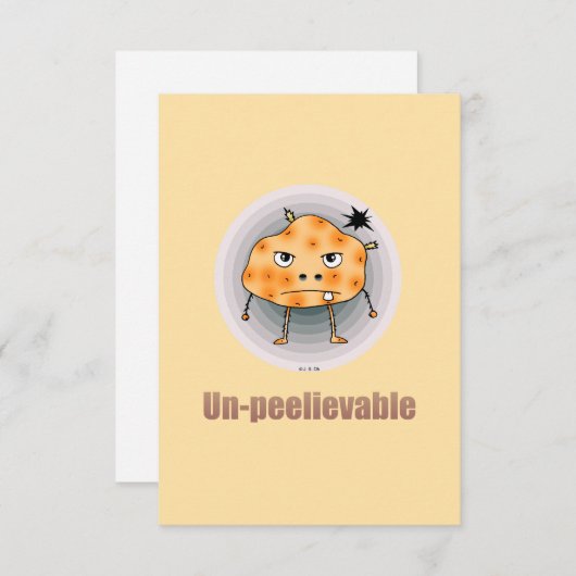 Funny Angry Potato – Un-peelievable Art Dankeskarte (Vorne/Hinten)