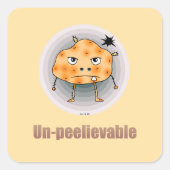 Funny Angry Potato – Un-peelievable Art Quadratischer Aufkleber (Vorderseite)