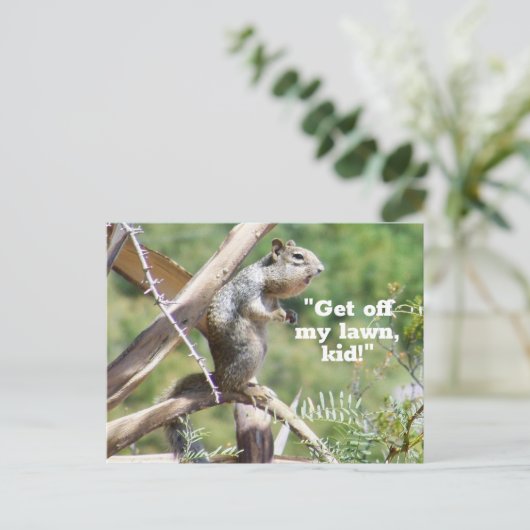 Funny Angry Squirrel Postcard Postkarte (Stehend Vorderseite)