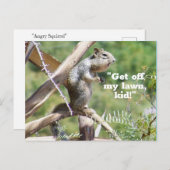 Funny Angry Squirrel Postcard Postkarte (Vorne/Hinten)