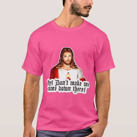 Funny Angry Vater Jesus Meme Digitale Kunst T-Shirt (Vorderseite)