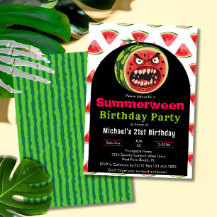Funny Angry Watermelon Summerween Party Einladung