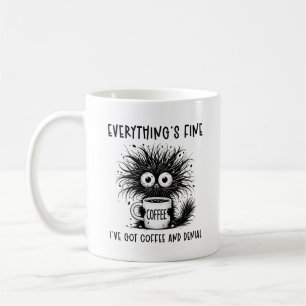 Funny angst Cat Coffee Alles ist schön Kaffeetasse