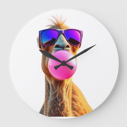 Funny animal art – perfect gift for animal lovers  große wanduhr (Vorderseite)