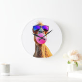 Funny animal art – perfect gift for animal lovers  große wanduhr (Zuhause)