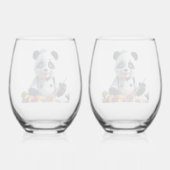 Funny animal art – perfect gift for animal lovers  weinglas ohne stiel (Rückseite)