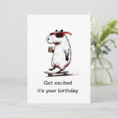 funny animal birthday greeting feiertagskarte (Stehend Vorderseite)