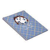 Funny Animal Cartoon Blue White Gold für Kinder Notizblock (Rechte Seite)