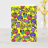 Funny animal Cartoon Ruhestand Karte (Gelbe Blume)