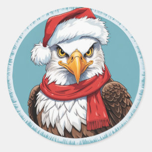 Funny Animal Christmas Favorites - Adler 2 Runder Aufkleber