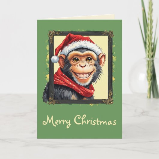 Funny Animal Christmas Favorites - Affe 2 Karte (Vorderseite)