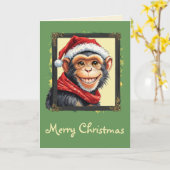 Funny Animal Christmas Favorites - Affe 2 Karte (Gelbe Blume)