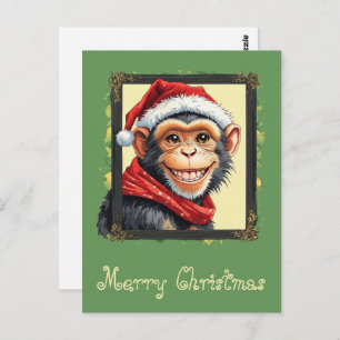 Funny Animal Christmas Favorites - Affe 2 Postkarte