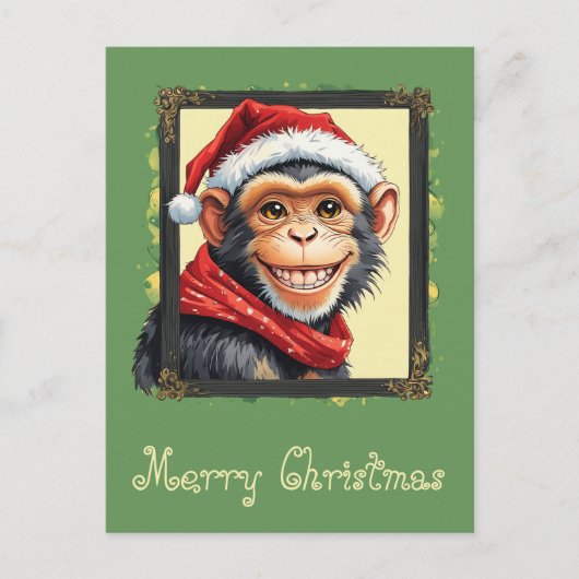 Funny Animal Christmas Favorites - Affe 2 Postkarte (Vorderseite)