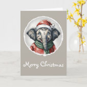Funny Animal Christmas Favorites - Elephant 2 Karte (Gelbe Blume)
