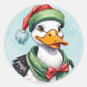 Funny Animal Christmas Favorites - Ente 2 Runder Aufkleber