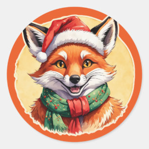 Funny Animal Christmas Favorites - Fox 1 Runder Aufkleber