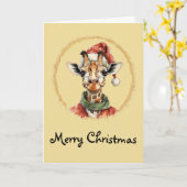 Funny Animal Christmas Favorites - Giraffe 1 Karte (Gelbe Blume)