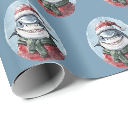 Funny Animal Christmas Favorites - Hai 1 Geschenkpapier (Rolleneckpunkt)