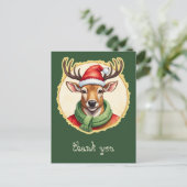 Funny Animal Christmas Favorites - Hirsch 2 Postkarte (Stehend Vorderseite)
