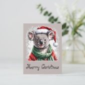 Funny Animal Christmas Favorites - Koala 1 Postkarte (Stehend Vorderseite)
