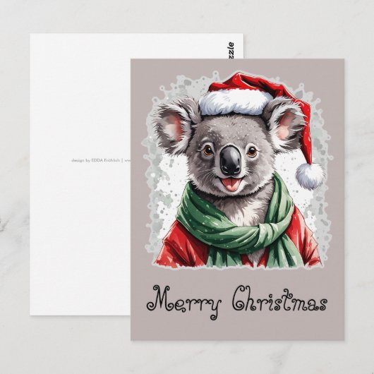 Funny Animal Christmas Favorites - Koala 1 Postkarte (Vorne/Hinten)
