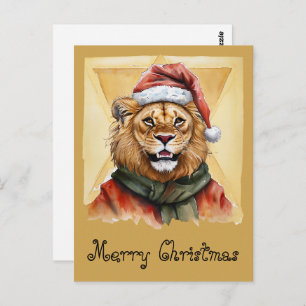 Funny Animal Christmas Favorites - Lion 1 Postkarte