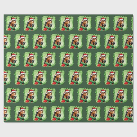 Funny Animal Christmas Favorites - Pferd 6 Geschenkpapier (Flach)