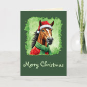 Funny Animal Christmas Favorites - Pferd 6 Karte (Vorderseite)