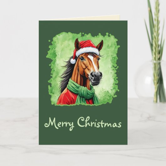 Funny Animal Christmas Favorites - Pferd 6 Karte (Vorderseite)