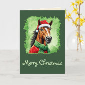 Funny Animal Christmas Favorites - Pferd 6 Karte (Gelbe Blume)