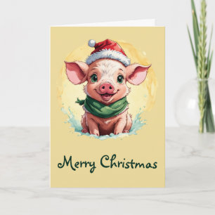 Funny Animal Christmas Favorites - Piglet 1 Karte
