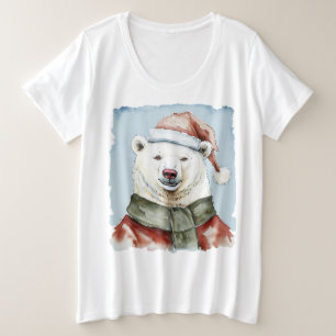 Funny Animal Christmas Favorites - Polar Bear 1 Große Größe T-Shirt